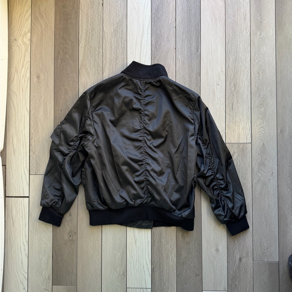 Burberry Black Bomber Jacket with Gold Zippers - Picture 6 of 7